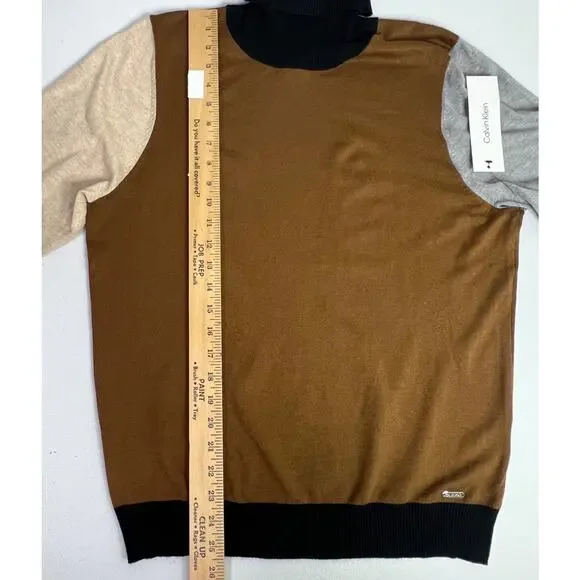 Calvin Klein Turtleneck Sweater Women's XL Colorblock - Picture 9 of 15